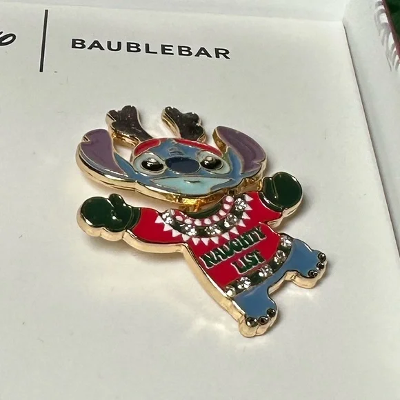BaubleBar x Disney Stitch Naughty List Sweater Reindeer Antlers post earrings - Picture 7 of 11